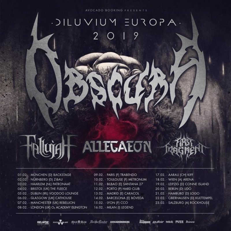 Obscura Diluvium Europa Tour 2019 Featured Image